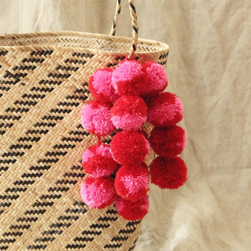 Borneo Love Rush Striped - Handwoven Straw Tote - Image 2